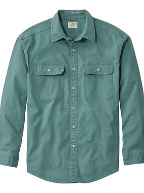 L.L. Bean Men’s Green Button-Front Utility Shirt Jacket XL Workwear Outdoor